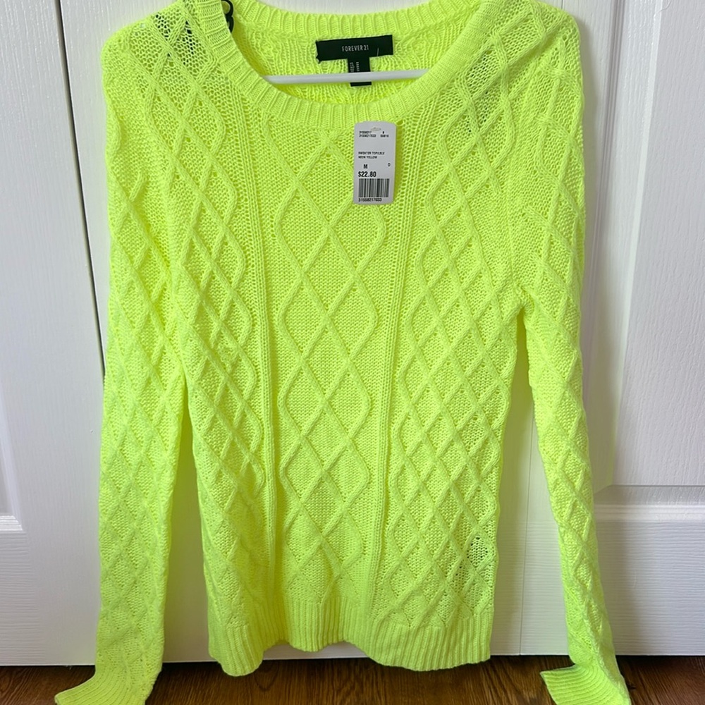Never worn a new with tags neon yellow sweater